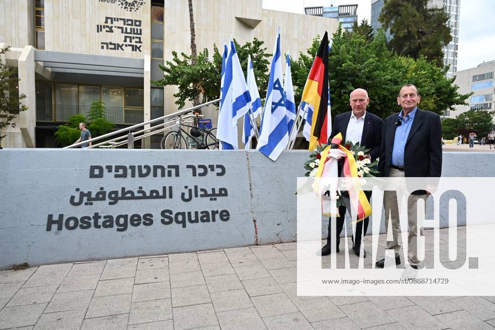 Berlin mayor joins October 7 memorial in Tel Aviv TEL AVIV, ISRAEL, OCTOBER 6, 2026: Tel Aviv-Yafo Mayor Ron Huldai, Berlin Governing Mayor Kai Wegner and German Ambassador to Israel Alexander Graf Lambsdorff lay a memorial wreath at Hostages Square in Tel Aviv ahead of the third anniversary of the October 7, 2023 attacks. Wegner is visiting Israel from October 6 to 8 for meetings and commemorative events aimed at strengthening ties between Berlin and Tel Aviv. TEL AVIV Israel