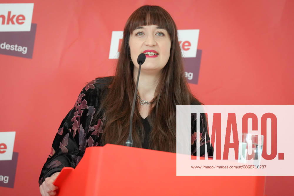 Press Statement by the Left Party (Die Linke) Faction Ahead of the Bundestag Session: A Portrait of Heidi Reichinnek of the Left Party (Die Linke) During a Press Statement Ahead of the Faction Meeting at the German Bundestag, Berlin, October 6, 2026 Berlin, Berlin, Germany