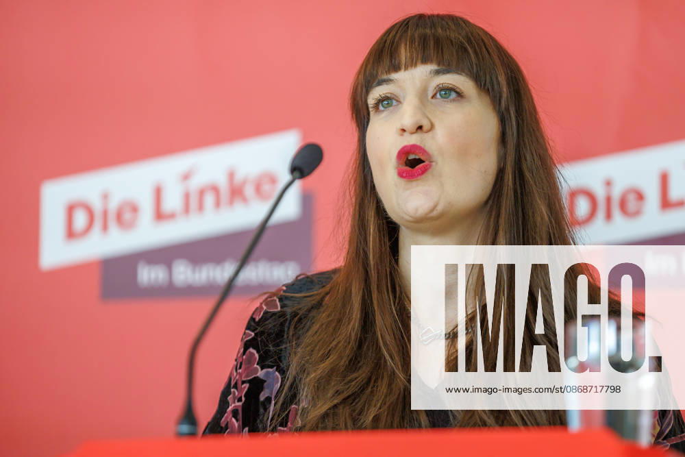 Statement by Die Linke s Heidi Reichinnek during a Die Linke press conference on October 6, 2026, in Berlin, Berlin, Berlin, Germany, Reichstag