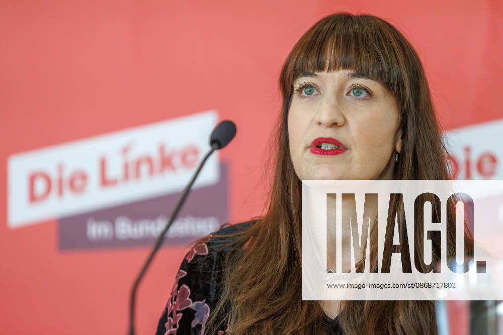 Statement by Die Linke s Heidi Reichinnek during a Die Linke press conference on October 6, 2026, in Berlin, Berlin, Berlin, Germany, Reichstag