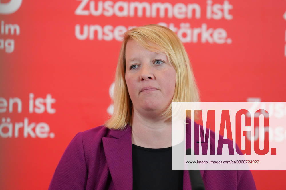 SPD Press Conference Ahead of the Parliamentary Group Meeting: A Portrait of Wiebke Esdar (SPD) During a Press Statement Ahead of the Parliamentary Group Meeting at the German Bundestag, Berlin, October 6, 2026, Berlin, Berlin, Germany