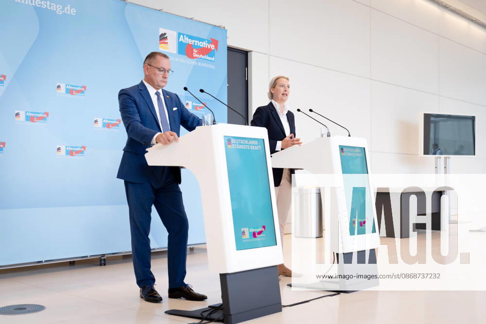 AfD, Alice Weidel, Tino Chrupalla, Bundestag, Bundestag parliamentary group, AfD, press statement, chairwoman, national spokesperson, Alice Weidel, chairman, national spokesperson, Tino Chrupalla, Berlin, Berlin, GER