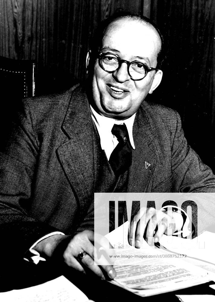 Berlin s New Lord Mayor -- A New Picture of Fritz Ebert, newly-elected Lord Mayor of Berlin, in his office at the Magistraat building in the Soviet Sector of the City. Ebert, Communist son of the former Social Democratic president of the first - the Weimar - Republic of Germany, was elected after the setting up of the illagal all-Communist city council of Berlin. Flection of the new council finally split the city into East and West. December 4, 1948.