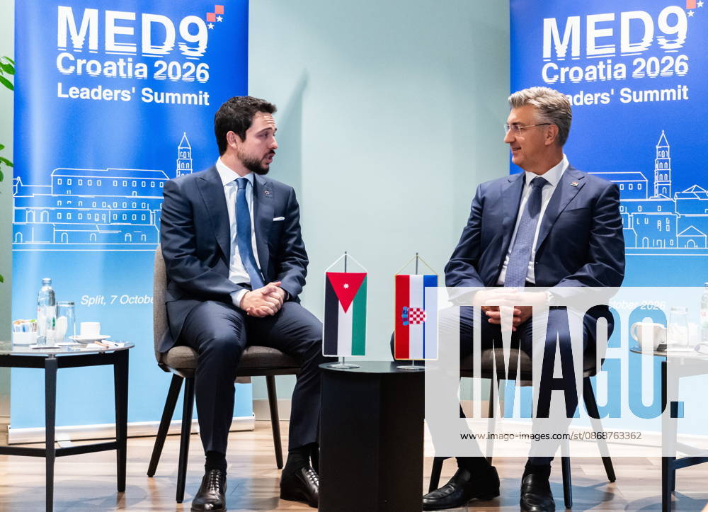 Croatia, Split, 06.10.2026. Radisson Blu Resort and Spa Hotel. Bilateral meeting between Prime Minister Andrej Plenkovic and the Crown Prince of the Hashemite Kingdom of Jordan, Al Hussein bin Abdullah II. In teh photo: Al Hussein bin Abdullah II, Andrej Plenkovic. Photo: Tom Dubravec CROPIX Split CROATIA