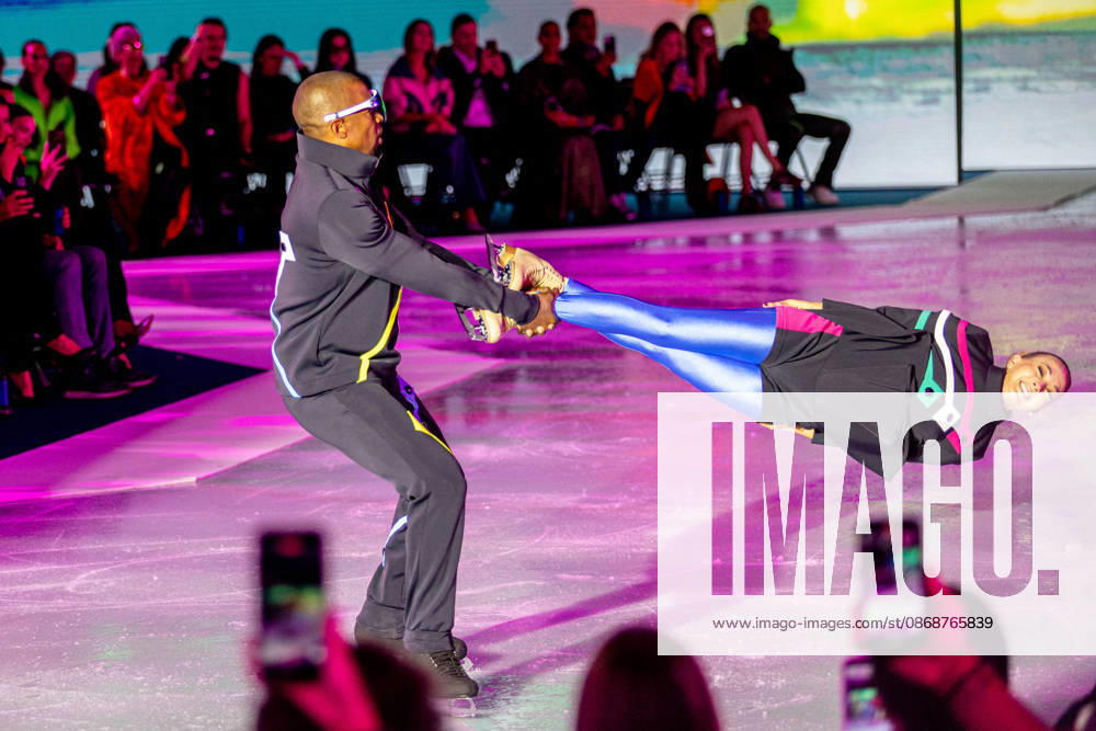 PFW Pierre Cardin Runway NB A model walks the runway during the Pierre Cardin Womenswear Spring Summer 2027 show at Pailleron ice rink as part of Paris Fashion Week on October 06, 2026 in Paris, France. Photo by Nasser Berzane ABACAPRESS.COM Paris France