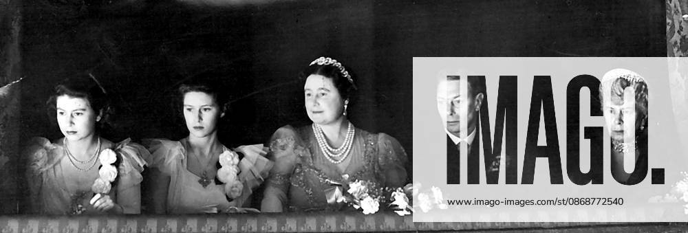 Royal Family Attend The Reopening of The Royal Opera House, Covent Garden -- Left to right - Princess Elizabeth, Princess Margaret, H.M. the Queen, H.M. the King, and Queen Mary in the Royal box at the Royal Opera House, Covent Garden, London, during the opening performance of the season. A brilliant audience greeted the reopening of the Royal Opera House, Covent Garden, when the Sadler s Wells ballet company performed the Tchaikovsky ballet, The sleeping Beauty . Their Majesties the King and Queen, were present, accompanied by Queen Mary, Princess Elizabeth and Princess Margaret. The audience also include the Prime Minister and Mrs. Attlee, as well as many Cabinet Ministers and foreign diplomats. The building itself escaped damage during
