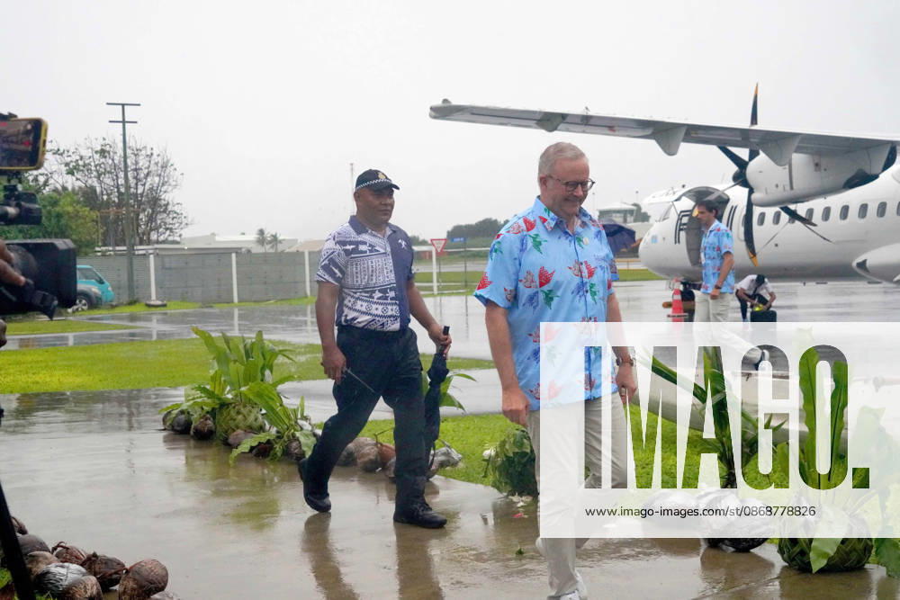 Australian Prime Minister ANTHONY ALBANESE arrives in Funafuti, Tuvalu for the Pre-COP31 Leaders event on October 6, 2026. Complementing the ministerial meeting in Fiji, the visit brings global decision-makers to the low-lying Pacific island nation to witness climate impacts and community adaptation efforts firsthand and advance climate action ahead of COP31 in Antalya, Türkiye. Funafuti Tuvalu - ZUMA 20261006_int_h213_008