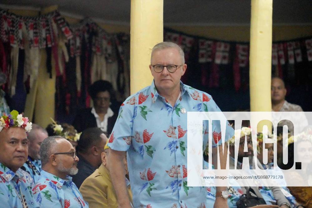 Australian Prime Minister ANTHONY ALBANESE attends a welcome ceremony for the Pre-COP31 Leaders event in Funafuti, Tuvalu, on October 6, 2026. Complementing the ministerial meeting in Fiji, the visit brings global decision-makers to the low-lying Pacific island nation to witness climate impacts and community adaptation efforts firsthand and advance climate action ahead of COP31 in Antalya, Türkiye. Funafuti Tuvalu - ZUMA 20261006_int_h213_015