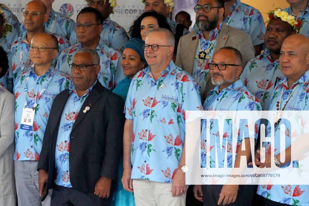 Australian Prime Minister ANTHONY ALBANESE, Fijian Prime Minister SITIVENI RABUKA, and Tuvaluan Prime Minister FELETI TEO and other international leaders attend the Pre-COP31 Leaders event in Funafuti, Tuvalu, on October 6, 2026. Complementing the ministerial meeting in Fiji, the visit brings global decision-makers to the low-lying Pacific island nation to witness climate impacts and community adaptation efforts firsthand and advance climate action ahead of COP31 in Antalya, Türkiye. Funafuti Tuvalu - ZUMA 20261006_int_h213_018
