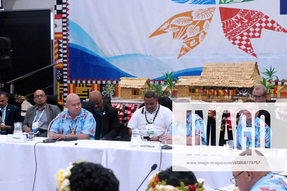 Australian Prime Minister ANTHONY ALBANESE addresses the audience at the Pre-COP31 Leaders event in Funafuti, Tuvalu, including Tuvaluan Prime Minister FELETI TEO and Australian Minister for Climate Change and Energy CHRIS BOWEN. Complementing the ministerial meeting in Fiji, the visit brings global decision-makers to the low-lying Pacific island nation to witness climate impacts and community adaptation efforts firsthand and advance climate action ahead of COP31 in Antalya, Türkiye. Funafuti Tuvalu - ZUMA 20261006_int_h213_049