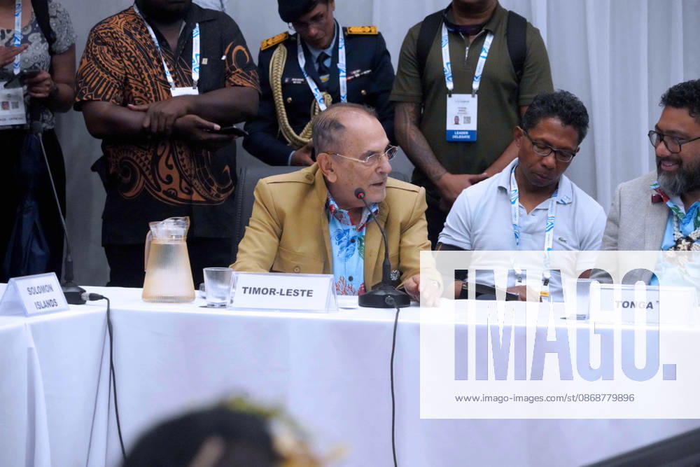 JOSE RAMOS-HORTA, Timor-Leste President, addresses the attendees at the Pre-COP31 Leaders event, including Tuvaluan Prime Minister FELETI TEO in Funafuti, Tuvalu. Over a dozen leaders touched down on the tiny Pacific atoll nation of Tuvalu on October 6, 2026 for a first-hand look at a once-vibrant ecosystem being threatened due to climate change. Funafuti Tuvalu - ZUMA 20261006_int_h213_043