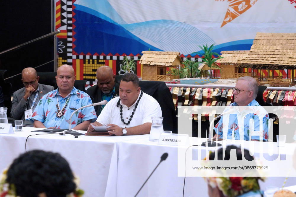 Tuvaluan Prime Minister FELETI TEO and Australian Prime Minister ANTHONY ALBANESE participate in the Pre-COP31 Leaders event in Funafuti, Tuvalu. Over a dozen leaders touched down on the tiny Pacific atoll nation of Tuvalu on October 6, 2026 for a first-hand look at a once-vibrant ecosystem being threatened due to climate change. Funafuti Tuvalu - ZUMA 20261006_int_h213_053