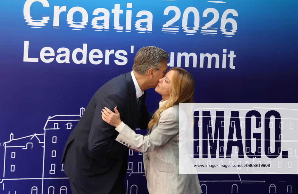 EU MED9 Prime Minister of Croatia Andrej Plenkovic welcomes Prime Minister of Italy Giorgia Meloni for EU MED9 summit at Split, Croatia on October 7, 2026. IvoxCagalj PIXSELL