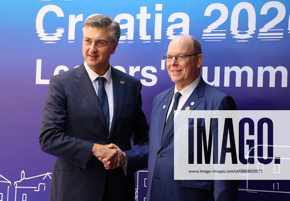 EU MED9 Prime Minister of Croatia Andrej Plenkovic welcomes Prince Albert II of Monaco for EU MED9 summit at Split, Croatia on October 7, 2026. IvanaxIvanovic PIXSELL
