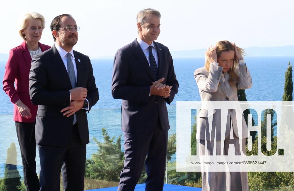EU MED9 President of the European Commission Ursula von der Leyen, President of Cyprus Nikos Christodoulides, Prime Minister of Greece Kyriakos Mitsotakis and Prime Minister of Italy Giorgia Meloni pose for a family photo during EU MED9 Summit in Split Croatia on October 7, 2026. IvoxCagalj PIXSELL