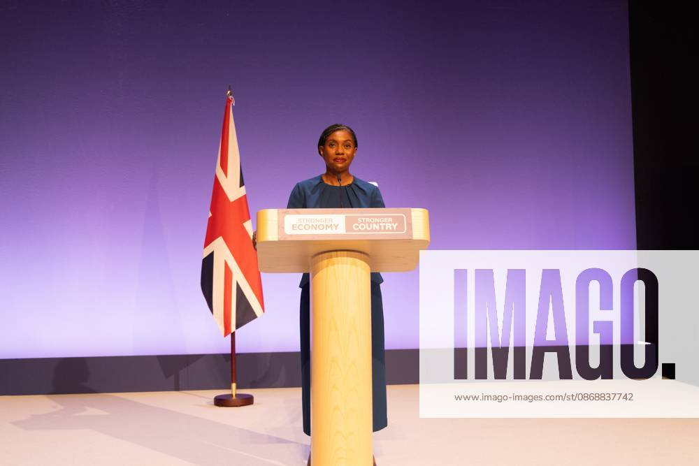 Leader of the Conservative Party Kemi Badenoch gives her keynote speech at the International Convention Centre on the final day (day four) of the Conservative Party Conference at the International Convention Centre in Birmingham..The Conservative Party leader, Kemi Badenoch s gives her keynote speech at the International Convention Centre on the final day (day four) of the Conservative Party Conference at the International Convention Centre in Birmingham. The Conservative Party opened its annual conference under the slogan Stronger economy, stronger countryÃ¢ Birmingham United Kingdom - ZUMAs197 20261007_aaa_s197_046