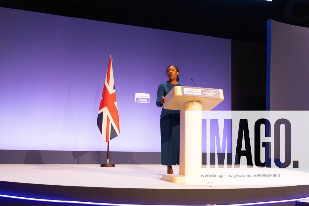 Leader of the Conservative Party Kemi Badenoch gives her keynote speech at the International Convention Centre on the final day (day four) of the Conservative Party Conference at the International Convention Centre in Birmingham..The Conservative Party leader, Kemi Badenoch s gives her keynote speech at the International Convention Centre on the final day (day four) of the Conservative Party Conference at the International Convention Centre in Birmingham. The Conservative Party opened its annual conference under the slogan Stronger economy, stronger countryâ Birmingham United Kingdom - ZUMAs197 20261007_aaa_s197_045