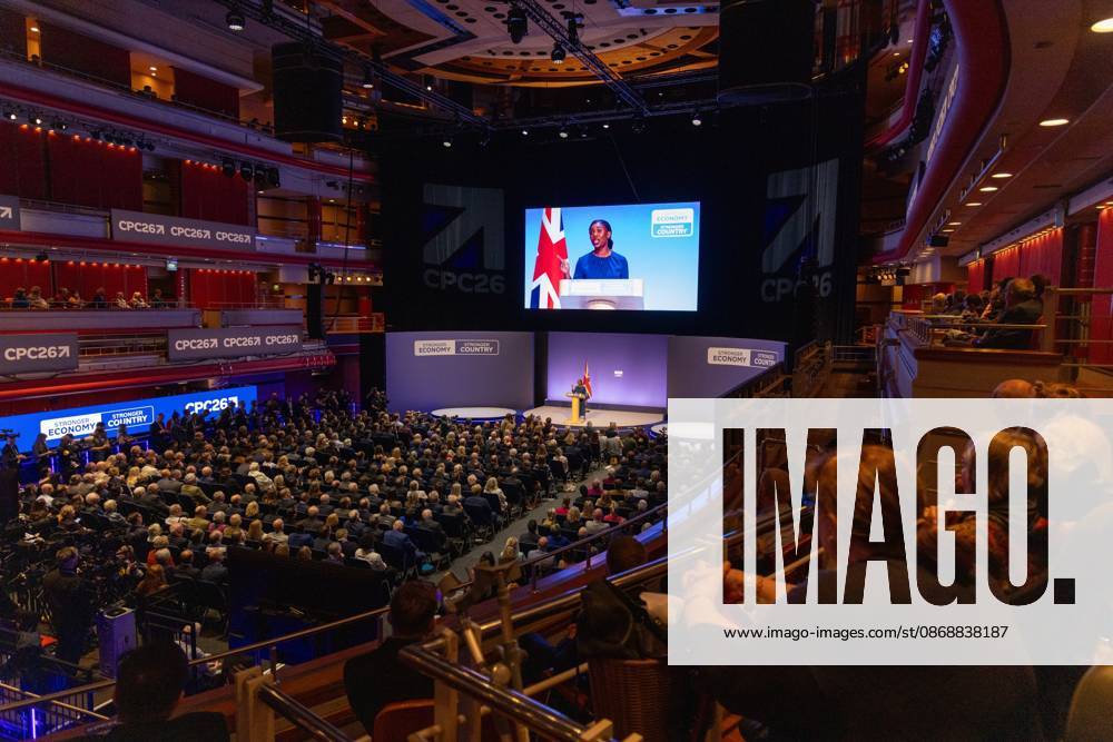Leader of the Conservative Party Kemi Badenoch gives her keynote speech at the International Convention Centre on the final day (day four) of the Conservative Party Conference at the International Convention Centre in Birmingham..The Conservative Party leader, Kemi Badenoch s gives her keynote speech at the International Convention Centre on the final day (day four) of the Conservative Party Conference at the International Convention Centre in Birmingham. The Conservative Party opened its annual conference under the slogan Stronger economy, stronger countryâ Birmingham United Kingdom - ZUMAs197 20261007_aaa_s197_051