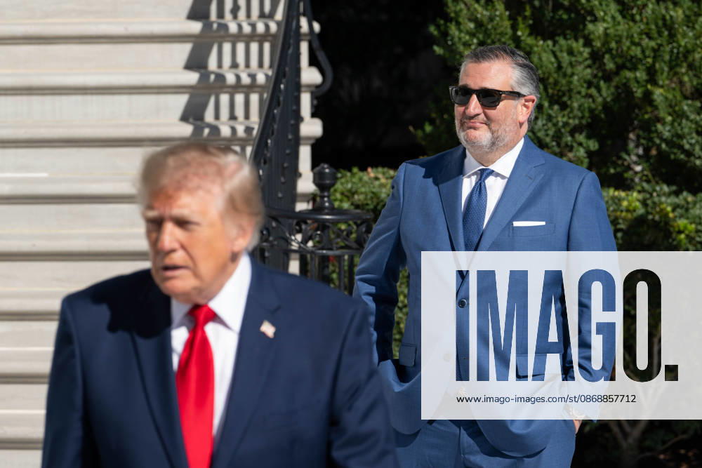 Sen. Ted Cruz looks on as President DONALD TRUMP speaks to reporters on the South Lawn of the White House before departing for San Antonio, Texas. Washington United States - ZUMAk206 20261007_znp_k206_023