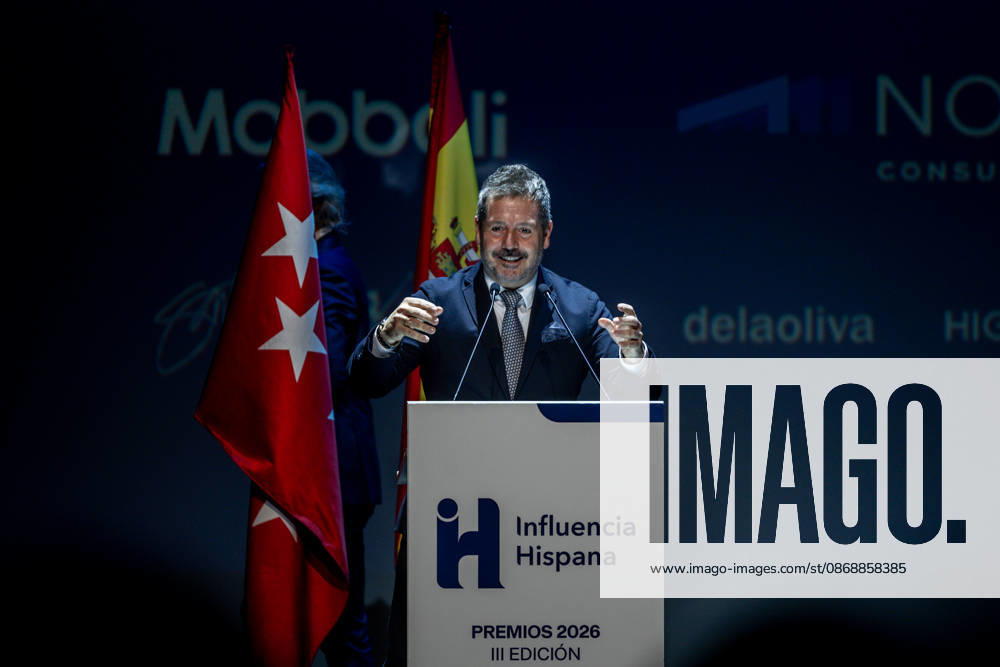 3rd Annual Hispanic Influence Awards Mariano de Paco, the Regional Minister of Culture, Tourism, and Sports for the Community of Madrid, speaks during the 3rd Annual Hispanic Influence Awards ceremony on October 7, 2026, in Madrid, Spain. The main objective of the Hispanic Influence Awards is to recognize excellence, talent, creativity, and leadership of individuals and institutions that strengthen ties within the Spanish-speaking community and promote Hispanic values globally. OCTOBER 7, 2026 HISPANIC INFLUENCE AWARDS SPANISH-SPEAKERS HISPANIC IDENTITY Madrid Madrid, Spain