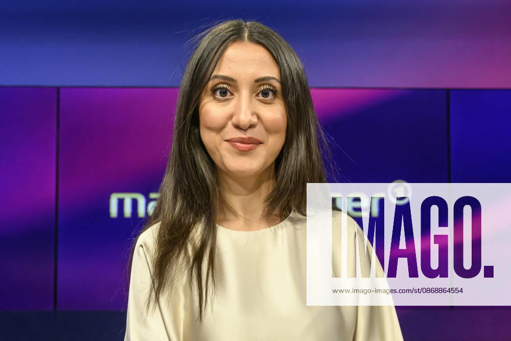 In the photo, from left: Alev Dogan, *The Pioneer*, GER, Berlin, studio, guest on *Maischberger*, political talk show, TV, program, with host Sandra Maischberger, *Das Erste*, from Adlershof, Studio 20, October 7, 2026,
