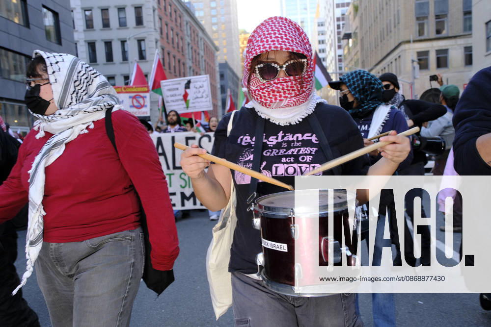 NEW YORK, NY - OCTOBER 7: Anti-Israeli and pro-Palestinian protestors converge during a vigil on the third anniversary of Hamas Oct. 7 attack in New York City on October 7, 2026.