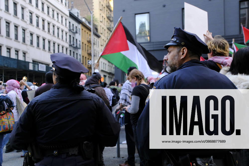 NEW YORK, NY - OCTOBER 7: Anti-Israeli and pro-Palestinian protestors converge during a vigil on the third anniversary of Hamas Oct. 7 attack in New York City on October 7, 2026.