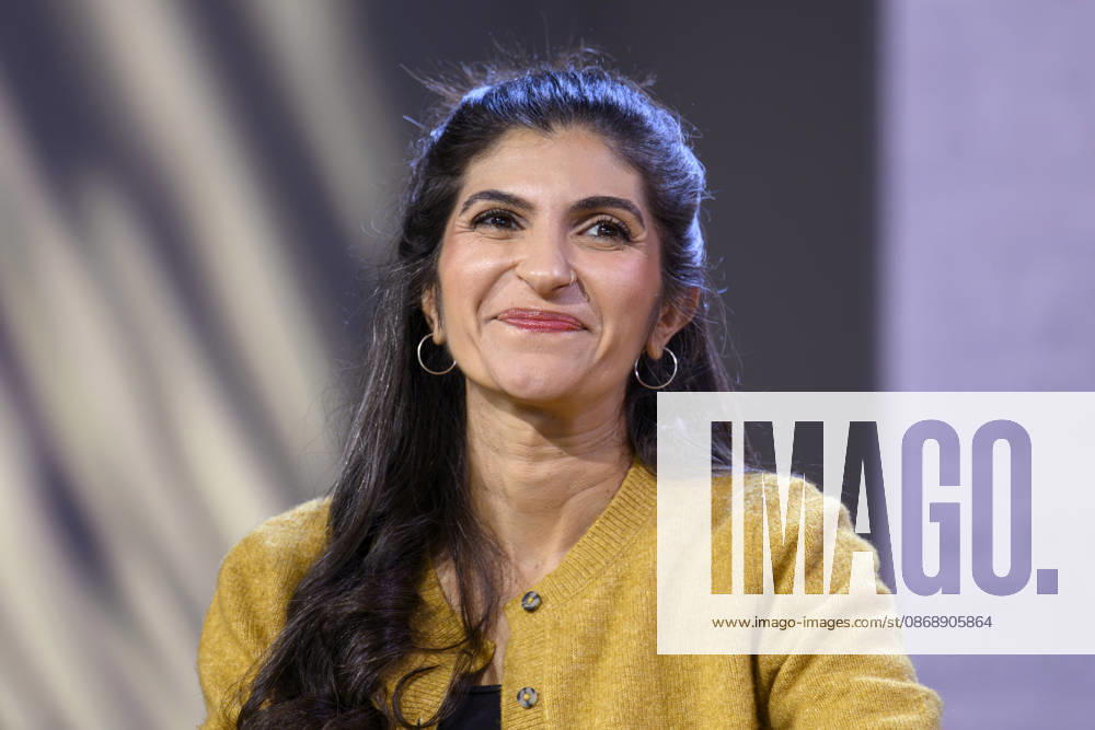 Author Shida Bazyar speaks at the 2026 Frankfurt Book Fair in Frankfurt am Main, October 7, 2026, Hesse, Germany
