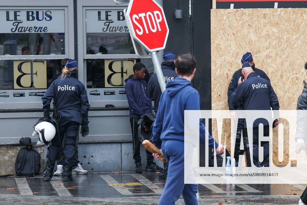 %items Police pictured place Saint-Lambert in Liege city center, as a protest against education reforms and budget cuts has been going on for several days, on Thursday 8 October 2026. For several days protests turned violent, mainly due to rioters who vandalize the city centre and face police. The city of Liege announced a ban of gathering of more than three minors on public space, unless with a responsible adult, to prevent the gathering of rioters who have nothing to do with the original movement. BRUNOxFAHY 189130043