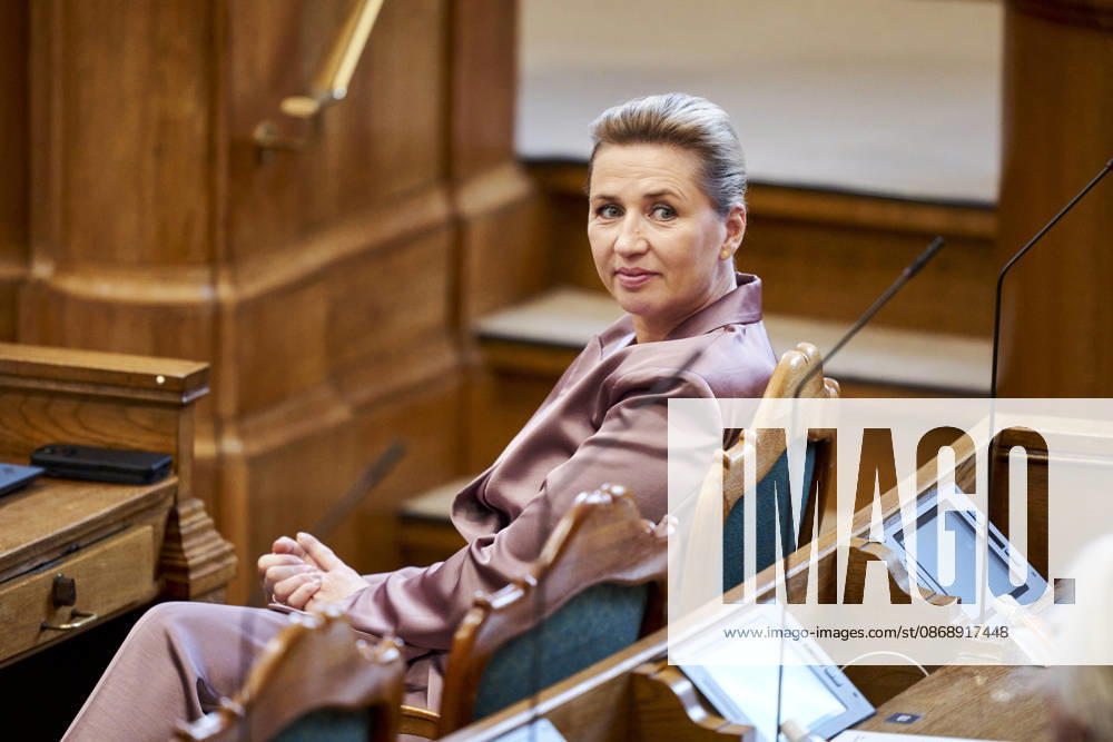 Opening Debate in the Danish Parliament: Prime Minister Mette Frederiksen of the Social Democratic Party during the opening debate of the Danish Parliament in the Parliament Hall at Christiansborg on Thursday, October 8, 2026, Copenhagen, Denmark