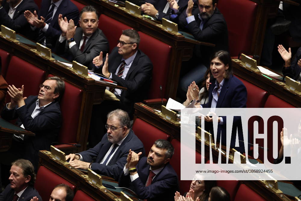 Democratic Party Secretary Elly Schlein during the secret ballot for the new electoral law in the Chamber of Deputies, Rome, 08 10 2026 Rome Italy - ZUMAa289 20261008_zia_a289_005