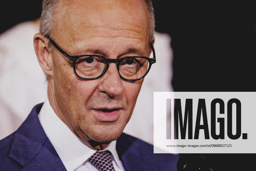 Friedrich Merz (CDU), Chancellor of Germany, photographed during a press conference with the British Prime Minister (not pictured) in Berlin, October 8, 2026, Berlin, Germany