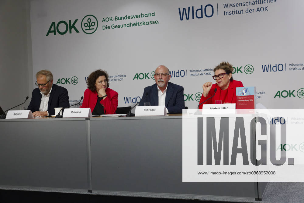 AOK Absenteeism Report 2026 Presented October 8, 2026, Germany, Berlin Press Conference: Absenteeism Report 2026 by the AOK Federal Associa
