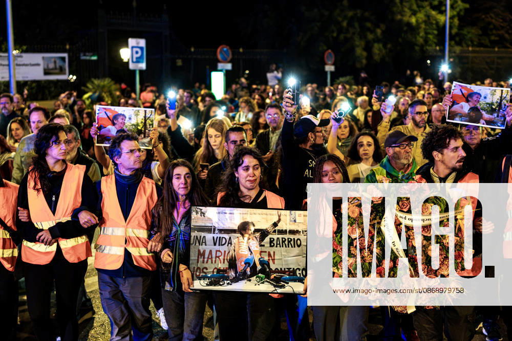 Thousands march in Madrid to honor Maricarmen Abascal after her death MADRID, SPAIN - OCTOBER 8: Thousands of people march through central Madrid to pay tribute to Maricarmen Abascal, an 87-year-old woman who died two weeks after being evicted from her home, where she had lived for more than 70 years in Madrid, Spain on October 8, 2026. Her eviction and subsequent death have sparked widespread protests across Spain, with demonstrators demanding stronger housing protections and action against the country s housing crisis. Diego Radames Anadolu Madrid Spain. Editorial use only. Please get in touch for any other usage.