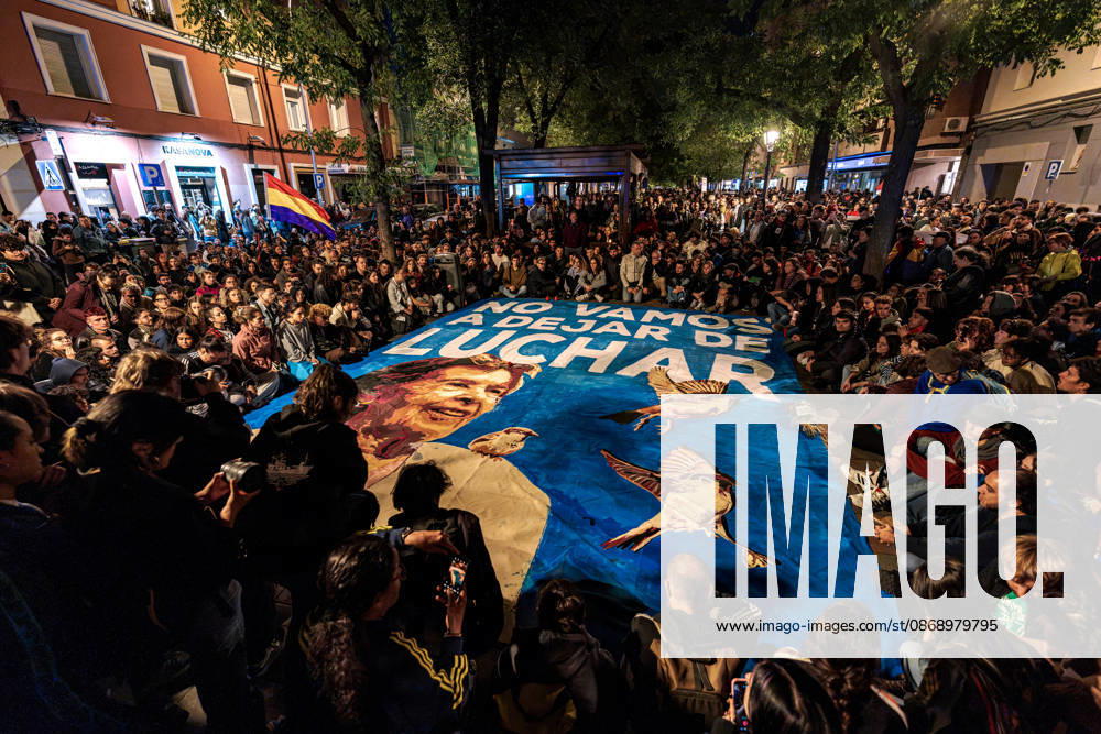 Thousands march in Madrid to honor Maricarmen Abascal after her death MADRID, SPAIN - OCTOBER 8: Thousands of people march through central Madrid to pay tribute to Maricarmen Abascal, an 87-year-old woman who died two weeks after being evicted from her home, where she had lived for more than 70 years in Madrid, Spain on October 8, 2026. Her eviction and subsequent death have sparked widespread protests across Spain, with demonstrators demanding stronger housing protections and action against the country s housing crisis. Diego Radames Anadolu Madrid Spain. Editorial use only. Please get in touch for any other usage.