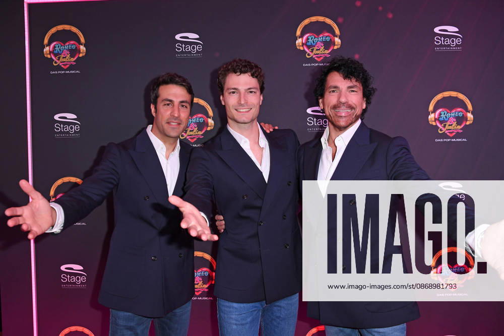 Impulso Tenors German Gholami, Val Mihelcic, and Laszlo Maleczky at the JULIA MUSICAL PREMIERE at the Stage Palladium Theater in Stuttgart on October 8, 2026