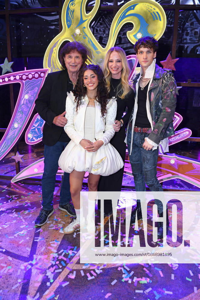 Olaf the Pinball Player, Olaf Malolepski, with his daughter Pia Malo; Rita Sebeh (aka Sebeya) as Julia; and Jonathan Guth as Romeo at the JULIA MUSICAL PREMIERE at the Stage Palladium Theater in Stuttgart on October 8, 2026