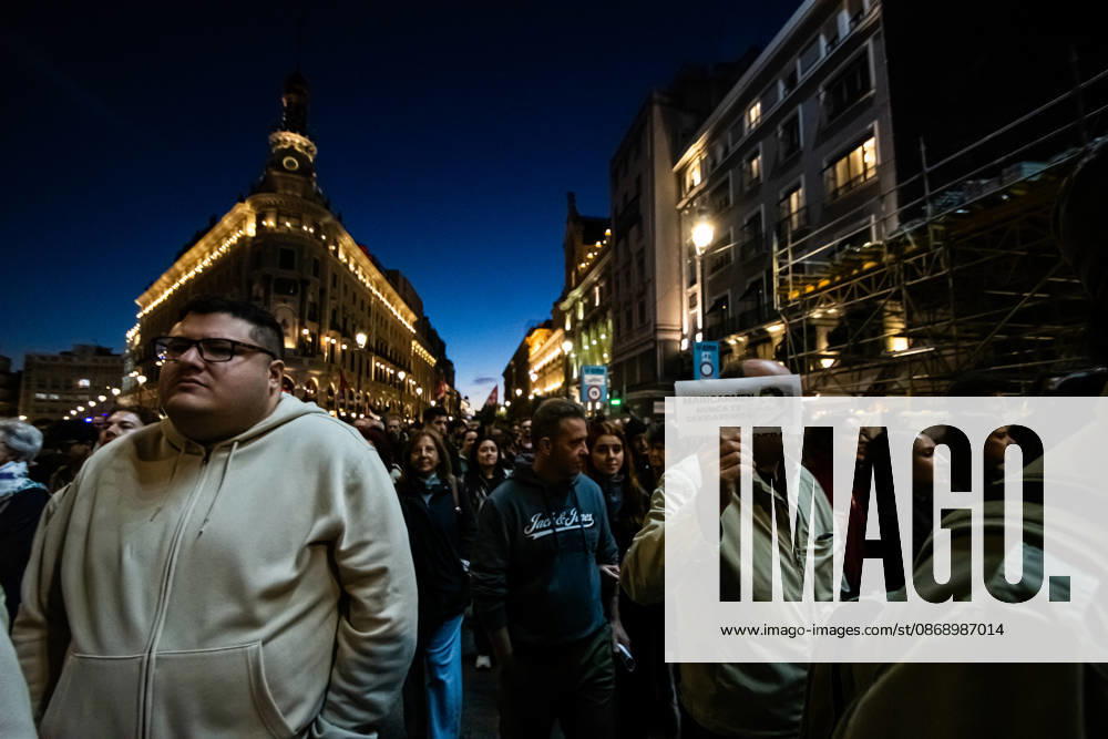 IPA89447751 - MADRID, SPAIN. OCTOBER 8. Thousands of people are taking part in the Hasta Siempre, Maricarmen march, from Puerta del Sol to the home where 87-year-old Maricarmen Abascal lived; she died on October 7 after being hospitalized following her eviction on September 23, in Madrid, Spain, on October 8, 2026. Organized by the Sindicato de Inquilinas of Madrid, the demonstration paid tribute to the woman, who had become a symbol of the struggle for the right to housing amid Spains housing crisis. Participants carried flowers, candles, and protest signs, calling for an end to evictions and greater housing protections.