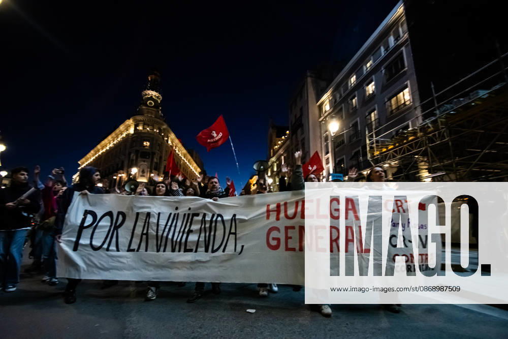 IPA89447760 - MADRID, SPAIN. OCTOBER 8. Thousands of people are taking part in the Hasta Siempre, Maricarmen march, from Puerta del Sol to the home where 87-year-old Maricarmen Abascal lived; she died on October 7 after being hospitalized following her eviction on September 23, in Madrid, Spain, on October 8, 2026. Organized by the Sindicato de Inquilinas of Madrid, the demonstration paid tribute to the woman, who had become a symbol of the struggle for the right to housing amid Spains housing crisis. Participants carried flowers, candles, and protest signs, calling for an end to evictions and greater housing protections.