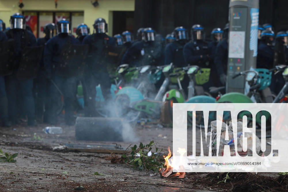 Student protests continue in France Police officers gather near Place de la Bastille in Paris on Oct. 8, 2026, amid nationwide protests in France demanding more teachers and better facilities. A14AA0005630500P