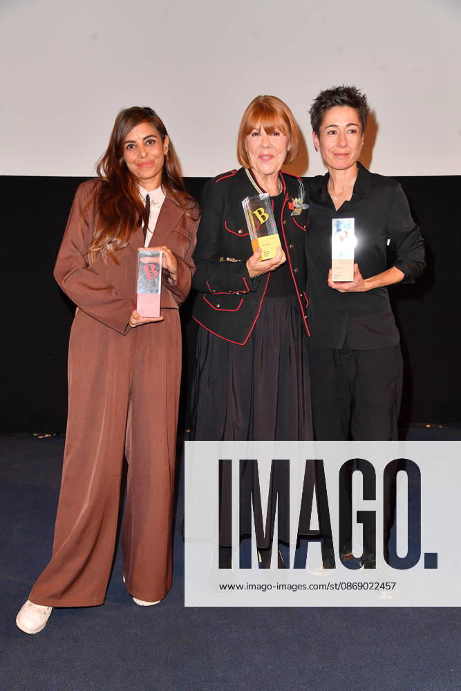 Collien Fernandes, Gisele Pelicot, and Dunja Hayali at the 2026 Brigitte Award ceremony at the Kino International in Berlin on October 8, 2026