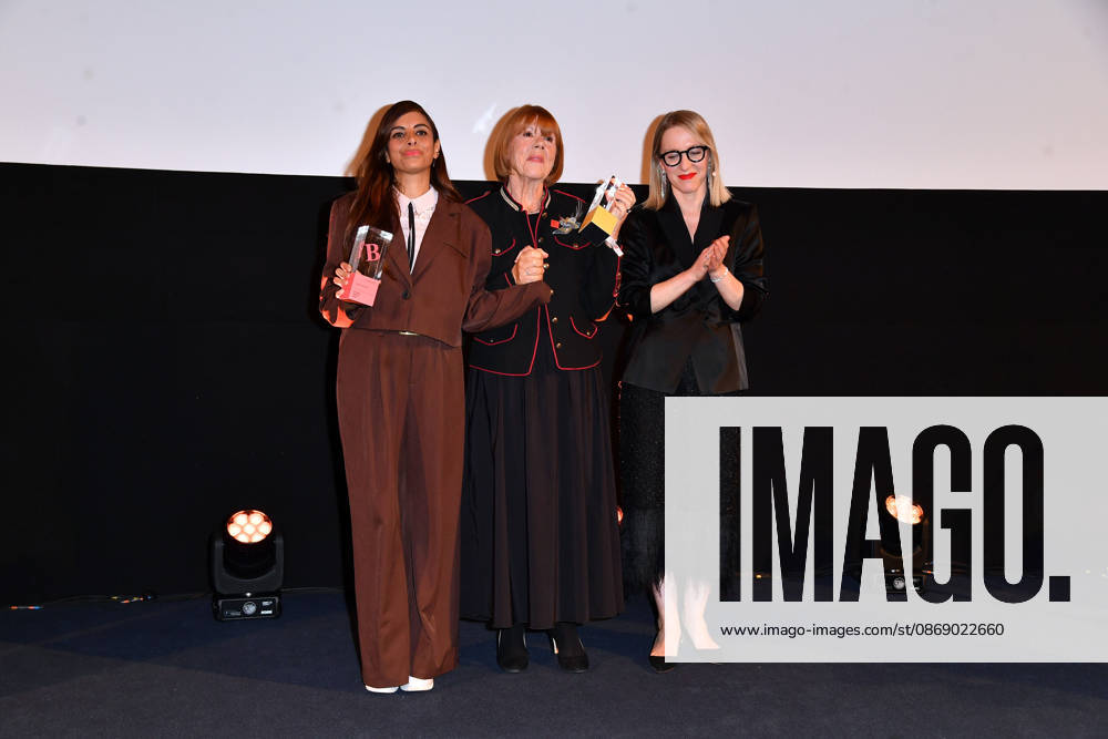 Collien Fernandes, Gisele Pelicot, and Susanna Riethmuller at the 2026 Brigitte Award ceremony at the Kino International in Berlin on October 8, 2026