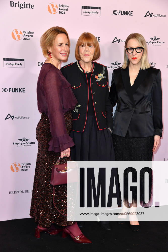 Julia Becker, Gisele Pelicot, and Susanna Riethmuller at the 2026 Brigitte Award ceremony at the Kino International in Berlin on October 8, 2026