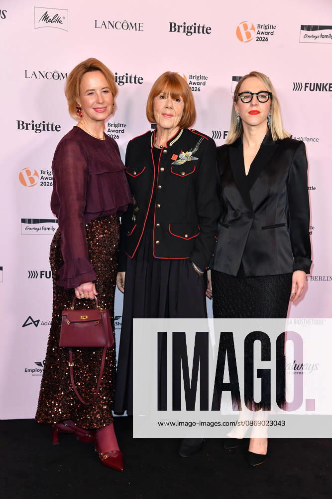 Julia Becker, Gisele Pelicot, and Susanna Riethmuller at the 2026 Brigitte Award ceremony at the Kino International in Berlin on October 8, 2026