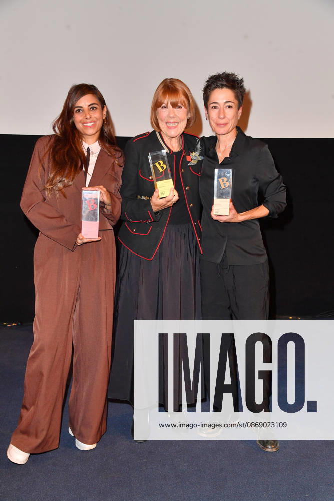 Collien Fernandes, Gisele Pelicot, and Dunja Hayali at the 2026 Brigitte Award ceremony at the Kino International in Berlin on October 8, 2026