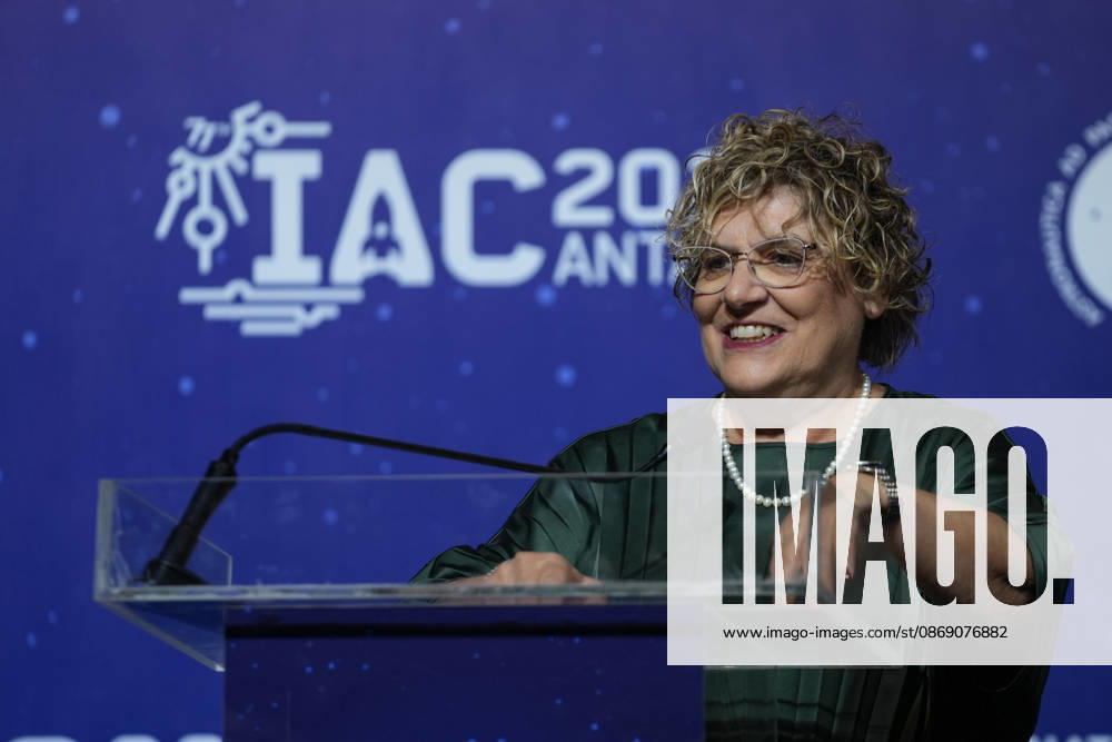 Closing ceremony of the 77th International Astronautical Congress in Antalya ANTALYA, TURKIYE - OCTOBER 09: President of the International Astronautical Federation (IAF) Gabriella Arrigo speaks during the award and certificate ceremony is held for the winners of student competitions during the closing ceremony of the 77th International Astronautical Congress (IAC), organized by the International Astronautical Federation (IAF), at the NEST Congress Center in Antalya, Turkiye on October 09, 2026. Osmancan Gurdogan Anadolu Antalya Turkey. Editorial use only. Please get in touch for any other usage.