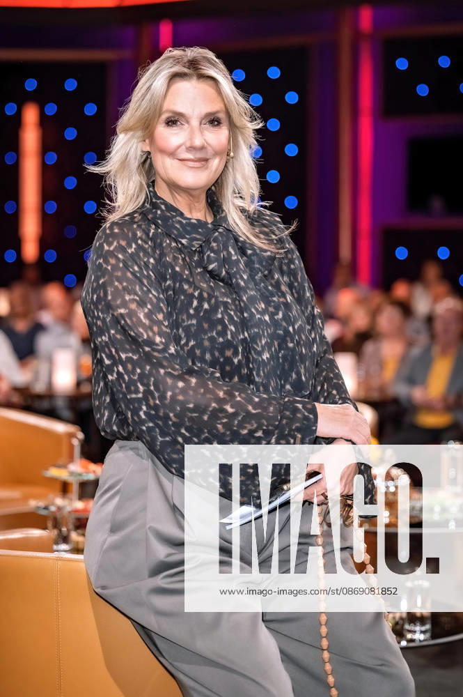 MDR Riverboat host Kim Fisher during the taping of the MDR talk show Riverboat on October 9, 2026, at Mediacity Leipzig 20261009SFL0008