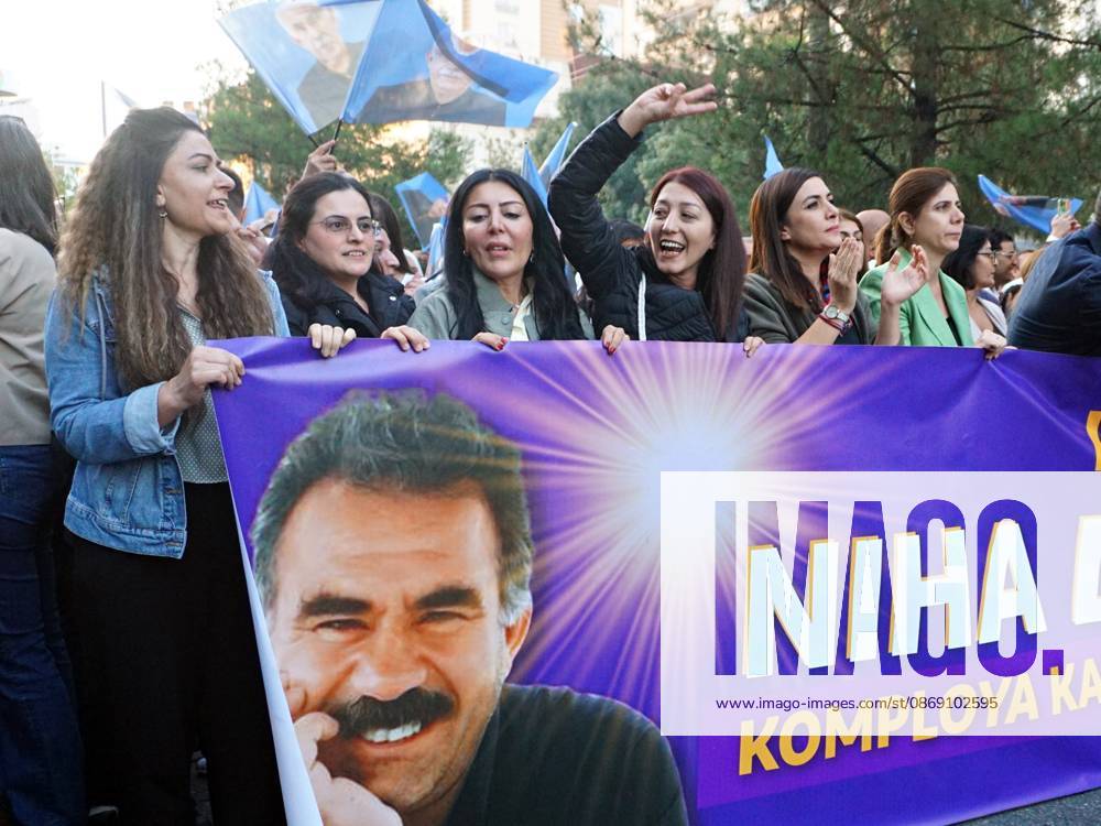 The anniversary of PKK leader Abdullah Ocalan s expulsion from Syria was protested in Diyarbakir, Turkey - 09 Oct 2026 Protesters are seen carrying a banner featuring a photograph of PKK leader Abdullah Ocalan during the protest. A protest was held in the city of Diyarbakir in Turkey, by the Peoples Equality and Democracy Party (DEM Party) and various Kurdish organizations and parties to mark the anniversary of PKK leader Abdullah Ocalan’s expulsion from Syria on October 9, 1998. Ocalan, the leader of the armed Kurdish organization the Kurdistan Workers Party (PKK), was captured in Kenya, taken to Turkey, and arrested after being expelled from Syria. Imprisoned for 27 years, Ocalan has been conducting peace talks with the Turkish state fo