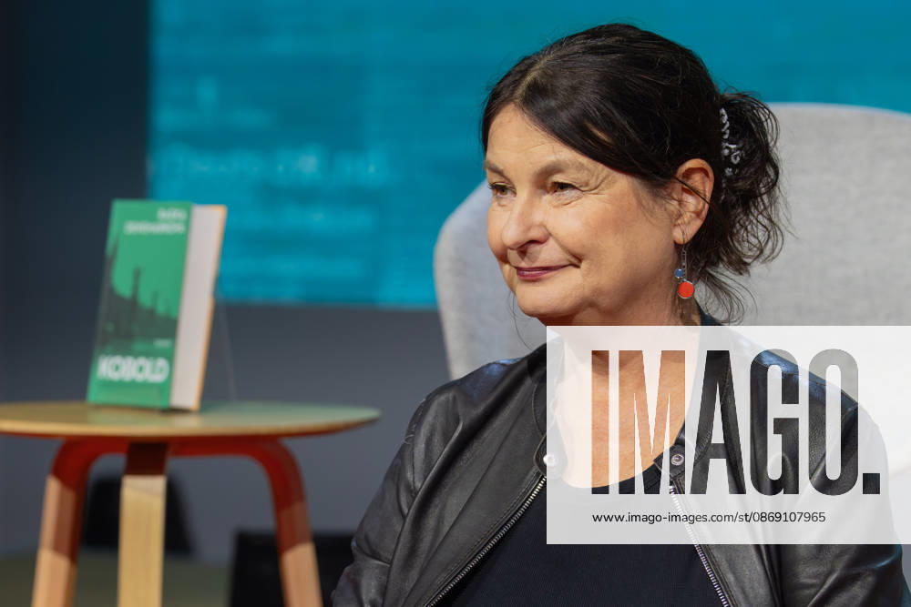Frankfurt Book Fair 2026: Radka Denemarkova discusses her book *Kobold* on the literature stage hosted by ARD, ZDF, and 3sat, Frankfurt am Main, Hesse, Germany, Messegelände