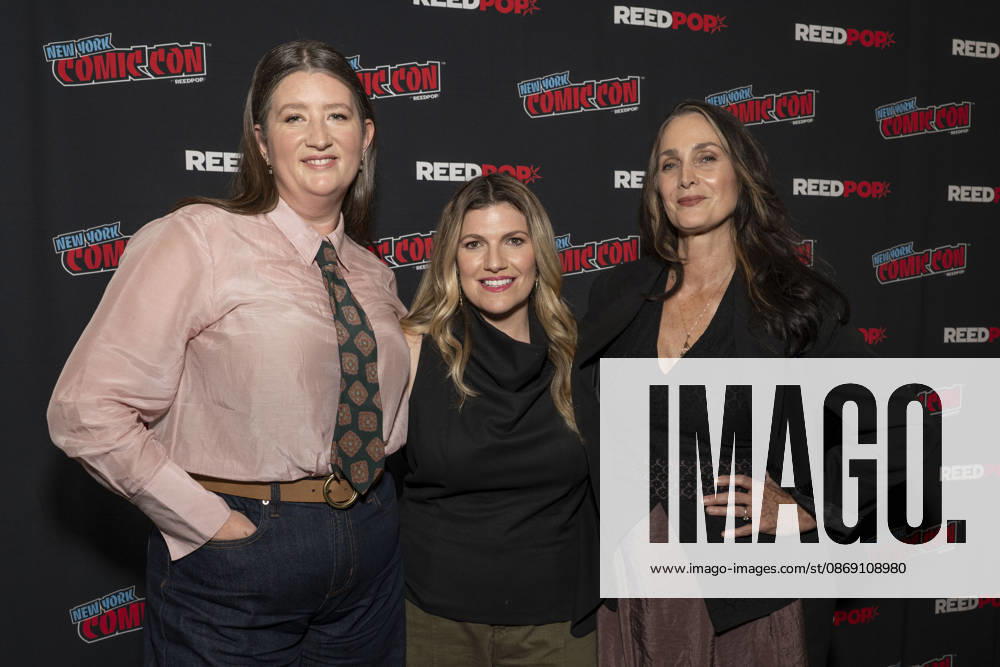 MACKENZIE DONALDSON, KAT SANDLER and CARRIE ANNE MOSS attend the press room for YAGA on AMC Plus during New York Comic Con at Jacob Javits Convention Center in New York. 9 October 2026 New York USA - ZUMAa265 20261009_zep_a265_007